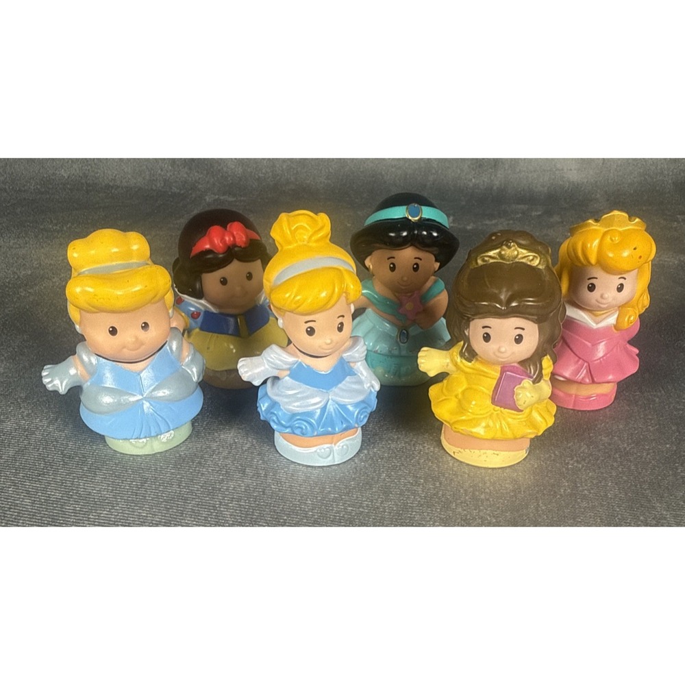 Fisher Price LITTLE PEOPLE Disney Princess Figure 6pc Lot Cinderella Belle